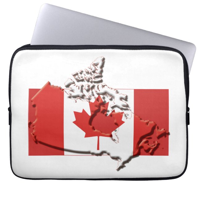 Capa Para Notebook CANADA Flag Map Patriotic Computer White (Frente)