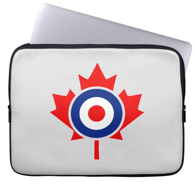 Capa Para Notebook Canadiano Maple Leaf Roundel Mod BLUE (Frente)