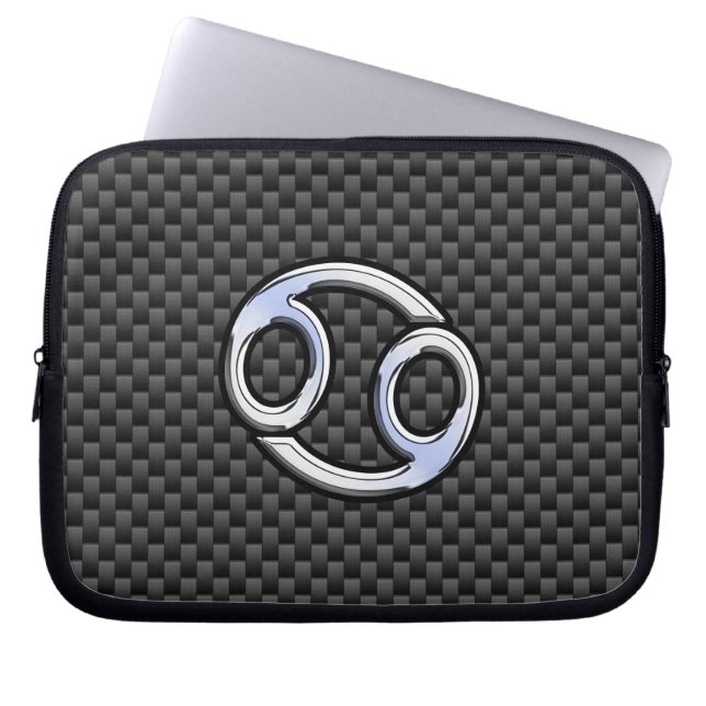 Capa Para Notebook Cancer - Sinal Zodiac sobre Impressão de fibra de  (Frente)