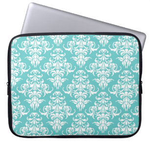 Capa Para Notebook Candelabro chique feminino do vintage azul da cor