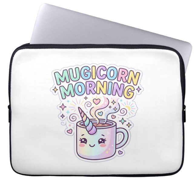 Capa Para Notebook Caneca Unicórnio Manhã Design Gráfico Zazzle Des (Frente)