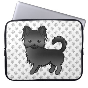 Capa Para Notebook Canhão e pinhão Casaco Chihuahua preto
