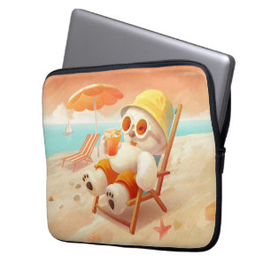 Capa Para Notebook Canino de Sorriso - Modo de Praia Ativado