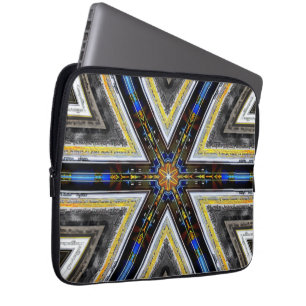 Capa Para Notebook Cantos amarelos de triângulos de quadros antigos e