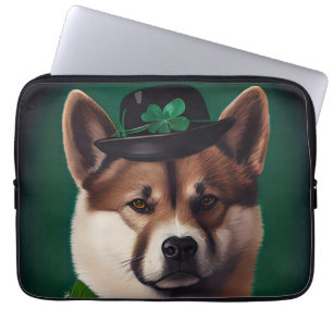 Capa Para Notebook cão akita na Rua.