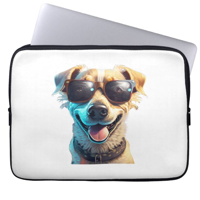Capa Para Notebook cão com óculos escuros Ativo (Frente)