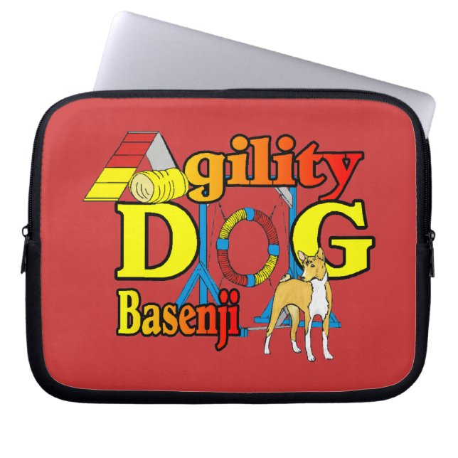 Capa Para Notebook Cão de Agilidade Basenji (Frente)