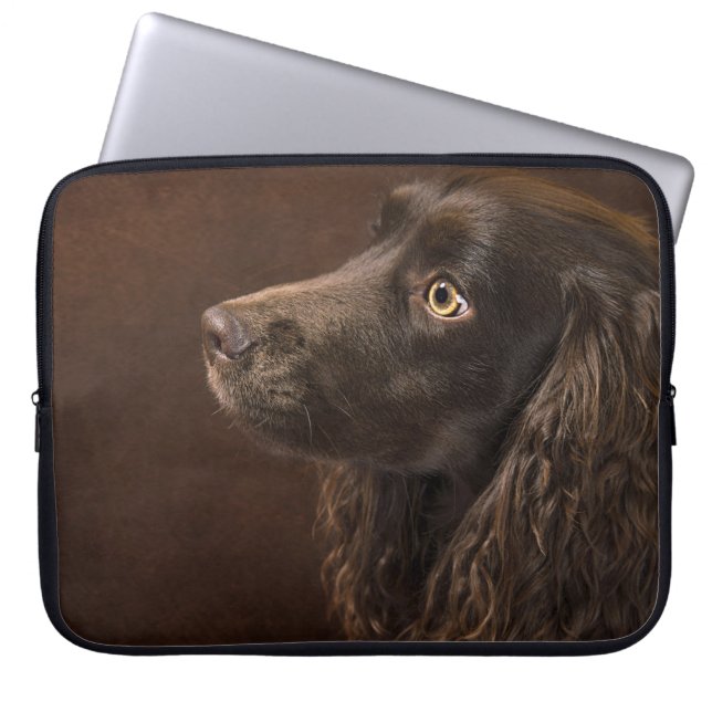 Capa Para Notebook Cão De Cabelo Castanho (Frente)