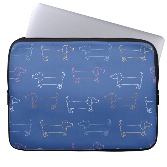 Capa Para Notebook Cão-De-Dachshund, Lover-De-Cão, Pet, Padrão-Presen (Frente)