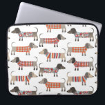 Capa Para Notebook Cão de Enchimento<br><div class="desc">Enchidos bonitos de Dachshund ou cachorros-salsicha em tricô malhado. Perfeito para amantes de cachorros e ambulantes de cães.</div>