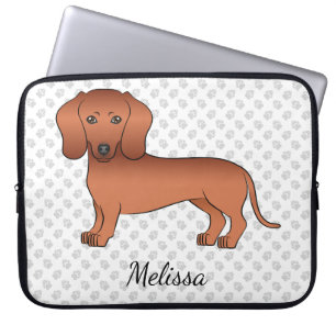 Capa Para Notebook Cão e Texto de Cartoon Casaco Suave Vermelho
