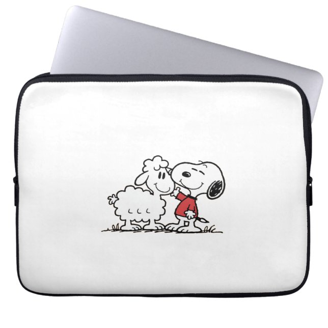 Capa Para Notebook cão fofo e ovelha fofa (Frente)