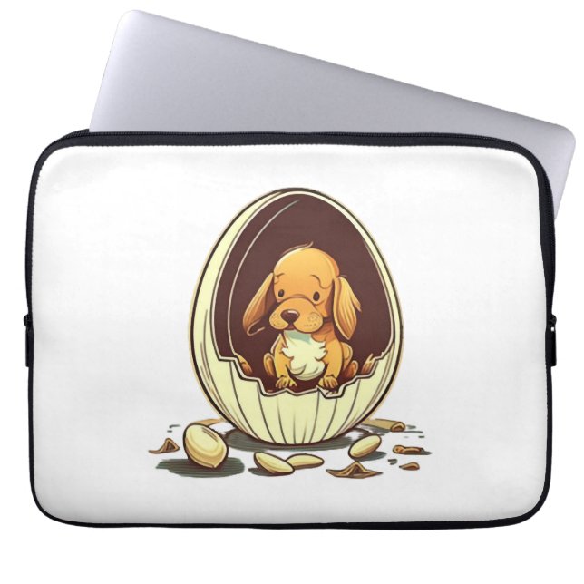 Capa Para Notebook cão no ovo. (Frente)