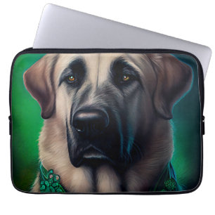 Capa Para Notebook Cão pastor da Anatólia vestido para o Dia de São P