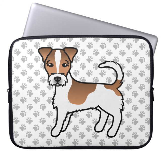 Capa Para Notebook Cão Terrier Jack Russell de pelo áspero branco e c (Frente)