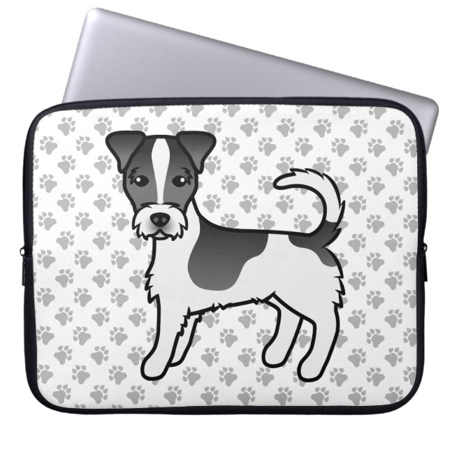 Capa Para Notebook Cão Terrier Jack Russell de pelo áspero preto e br (Frente)