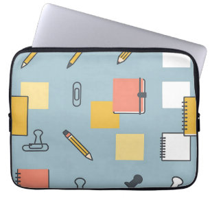 Capa Para Notebook Caos de Material de Escritório Lápis Cadernos Nota