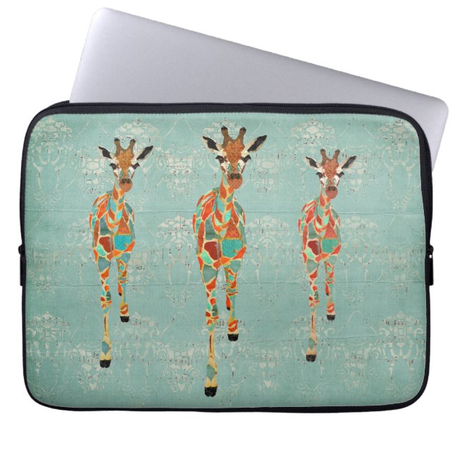 Capa Para Notebook Capa ambarina & Azure do computador dos girafas (Frente)