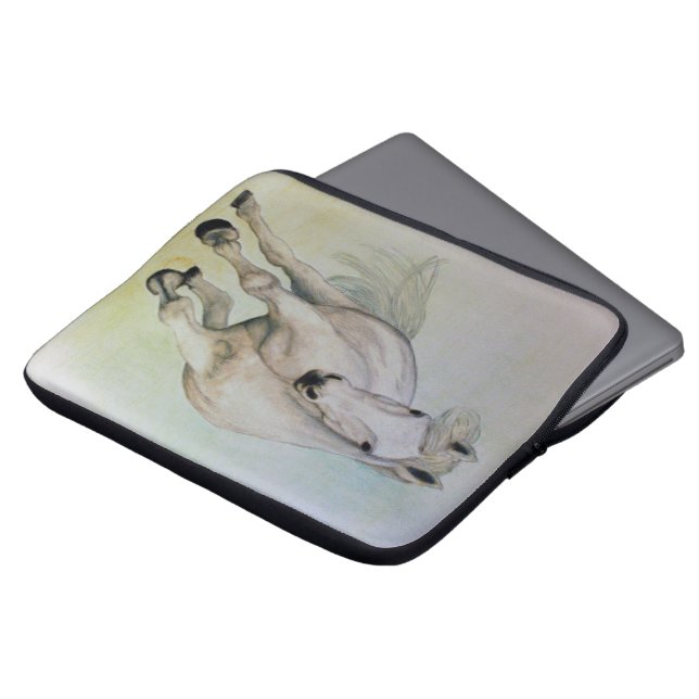 Capa Para Notebook "Capa dos eletrônicos do cavalo branco" (Frente Topo)