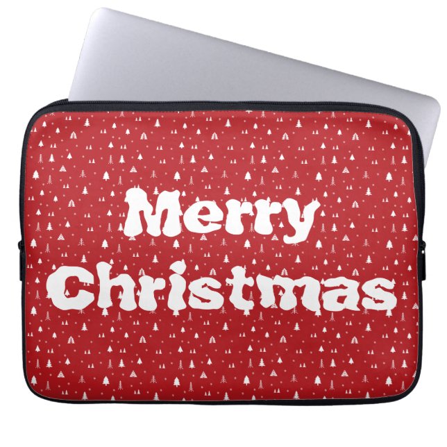 Capa Para Notebook Capas de Laptop Árvores de Natal e Flocos de Neve (Frente)