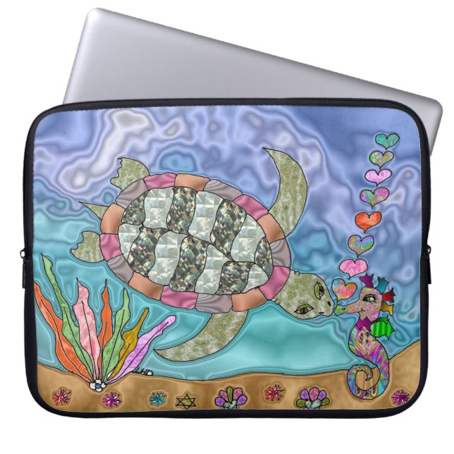 Capa Para Notebook Capas de Laptop com Arte Psicodélica de Tartaruga  (Frente)