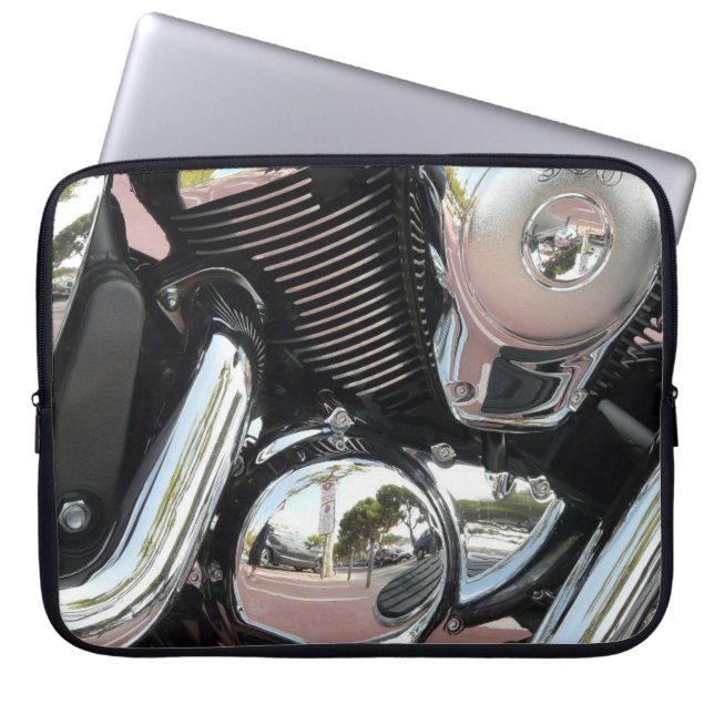 Capa Para Notebook Capas de Laptop de Neoprene 15" - Motorcycle Chrom (Frente)