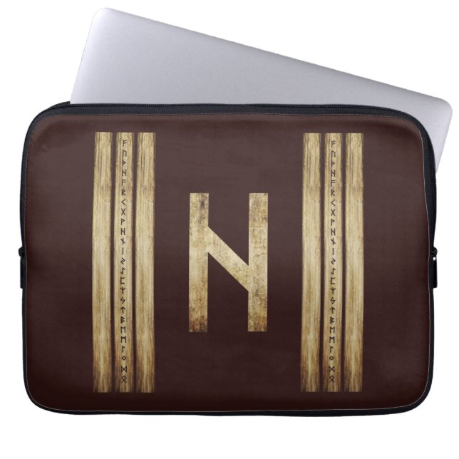 Capa Para Notebook Capas de Laptop Hagalaz Marrom Grunge (Frente)
