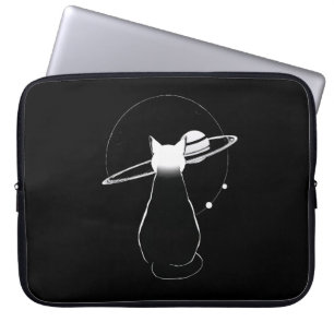 Capa Para Notebook Capinha de Laptop Arte Minimalista de Gato Cósmico