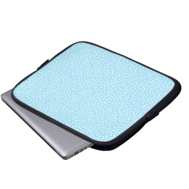 Capa Para Notebook capinha de laptop azul claro com bolinhas (Frente Inferior)