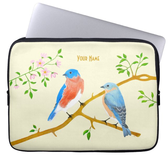 Capa Para Notebook Capinha de Laptop Azul-claros Amarelos (Frente)