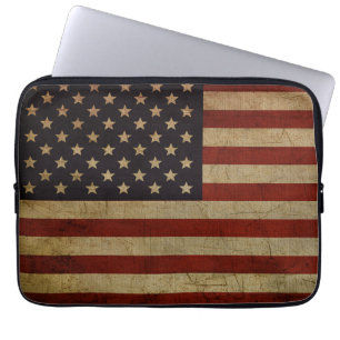 Capa Para Notebook Capinha de Laptop Bandeira Americana Vintage Grung