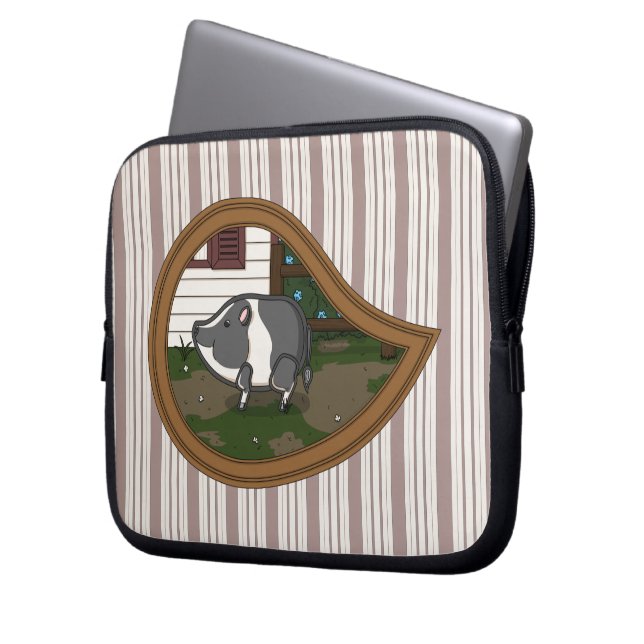 Capa Para Notebook Capinha de Laptop Basil o Porco (Frente Esquerda)