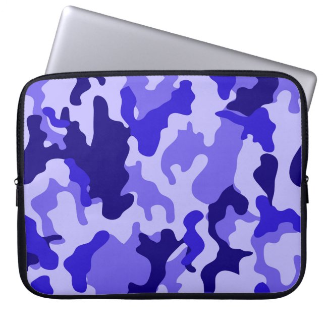 Capa Para Notebook Capinha de Laptop Camuflada Azul Oceano (Frente)