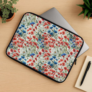 Capa Para Notebook Capinha de Laptop com Aquarela de Flores Silvestre
