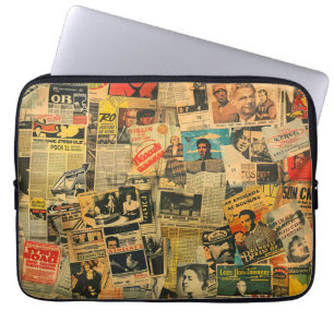 Capa Para Notebook Capinha de Laptop com Colagem de Jornal Antigo