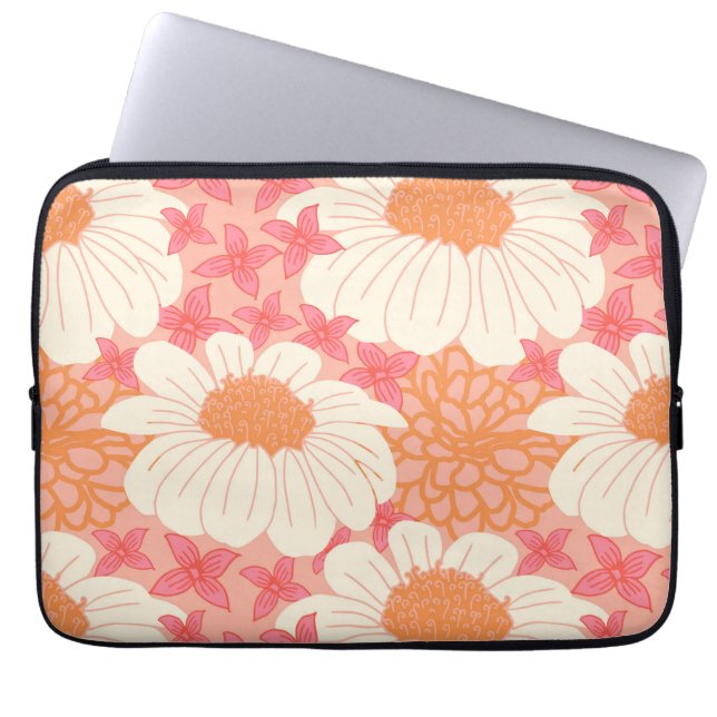 Capa Para Notebook Capinha de Laptop com Estampa Floral Rosa (Frente)