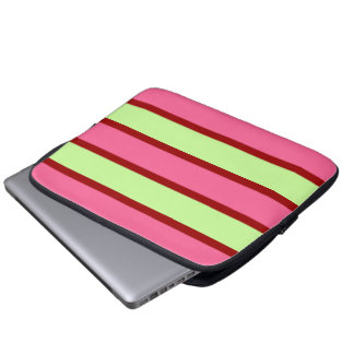 Capa Para Notebook Capinha de Laptop com Listras Rosa e Verde-Menta
