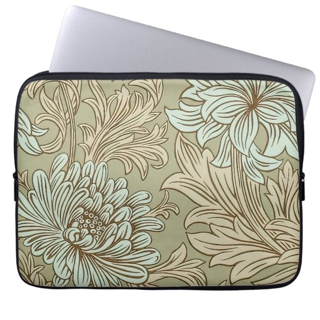 Capa Para Notebook Capinha de Laptop com Padrão Crisântemo de William (Frente)