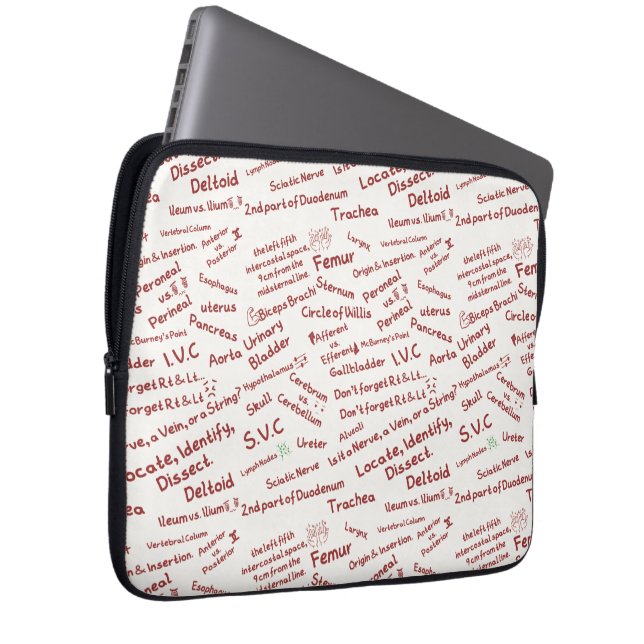 Capa Para Notebook Capinha de Laptop com Padrão de Anatomia Minimalis (Frente Esquerda)