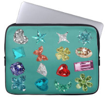 Capinha de Laptop com Pedras Preciosas Coloridas e