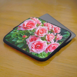 Capa Para Notebook Capinha de Laptop com Rosas Rosa