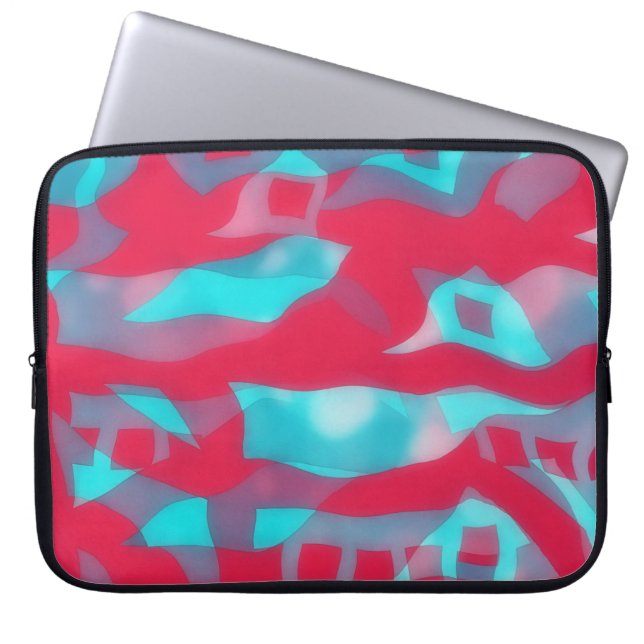 Capa Para Notebook Capinha de Laptop de Arte Abstrata Original Aqua e (Frente)