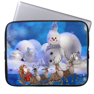 Capa Para Notebook Capinha de Laptop de Natal em Neoprene 15 polegada