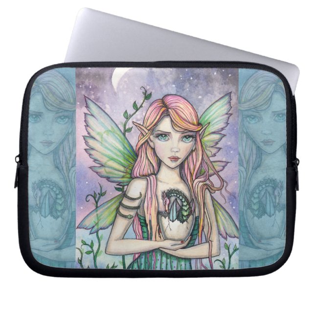 Capa Para Notebook Capinha de Laptop Dragão Fada Filhote (Frente)