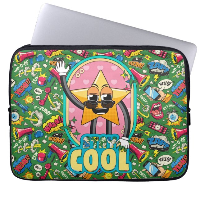 Capa Para Notebook Capinha de Laptop Estrela Pop do Retro Cômico (Frente)