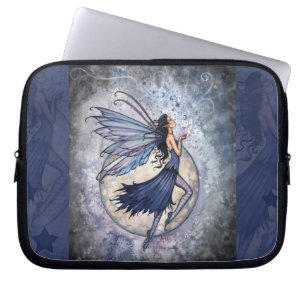 Capa Para Notebook Capinha de Laptop Fada Fantasia Azul Meia-Noite