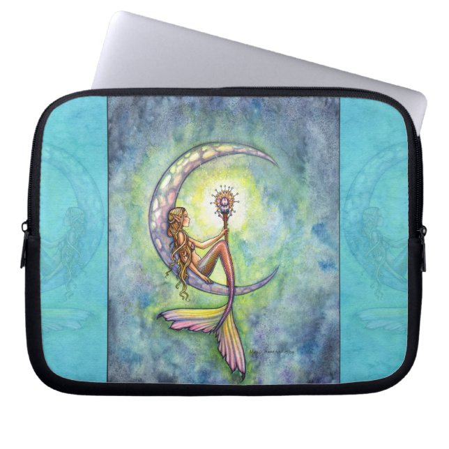 Capa Para Notebook Capinha de Laptop Fantasia Mística Lua da Sereia (Frente)