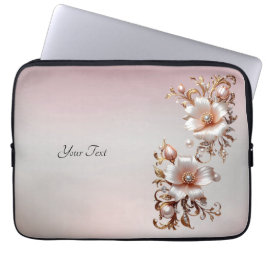 Capa Para Notebook Capinha de Laptop Floral Rosa Decorativa