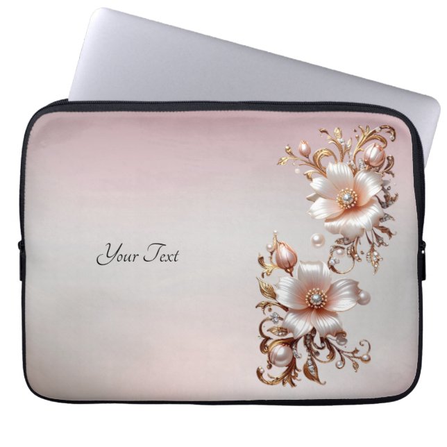 Capa Para Notebook Capinha de Laptop Floral Rosa Decorativa (Frente)