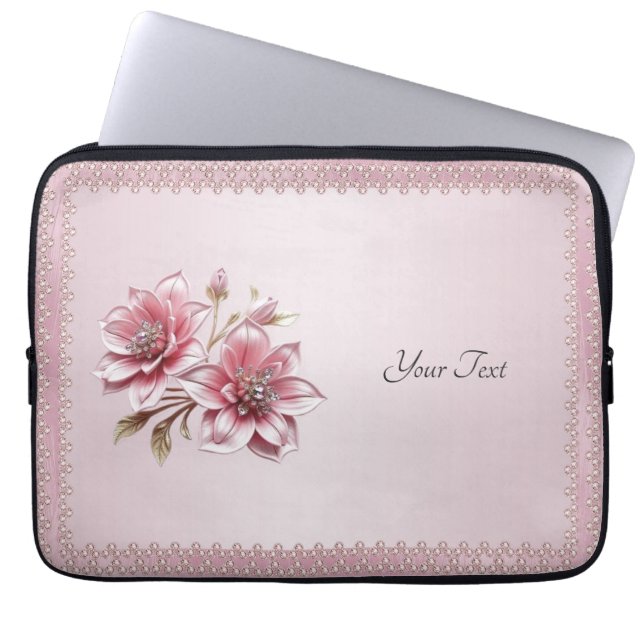 Capa Para Notebook Capinha de Laptop Flores Rosa Modernas (Frente)